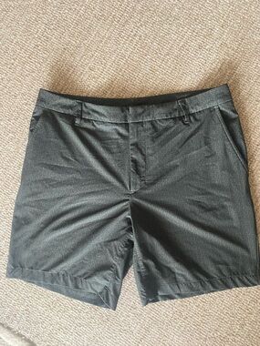 all in motion Green and Black Cross Hatch Micro-Pattern Flat Front Shorts